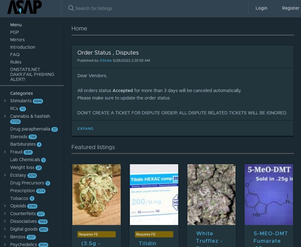 Asap Market Darknet Onion url main page